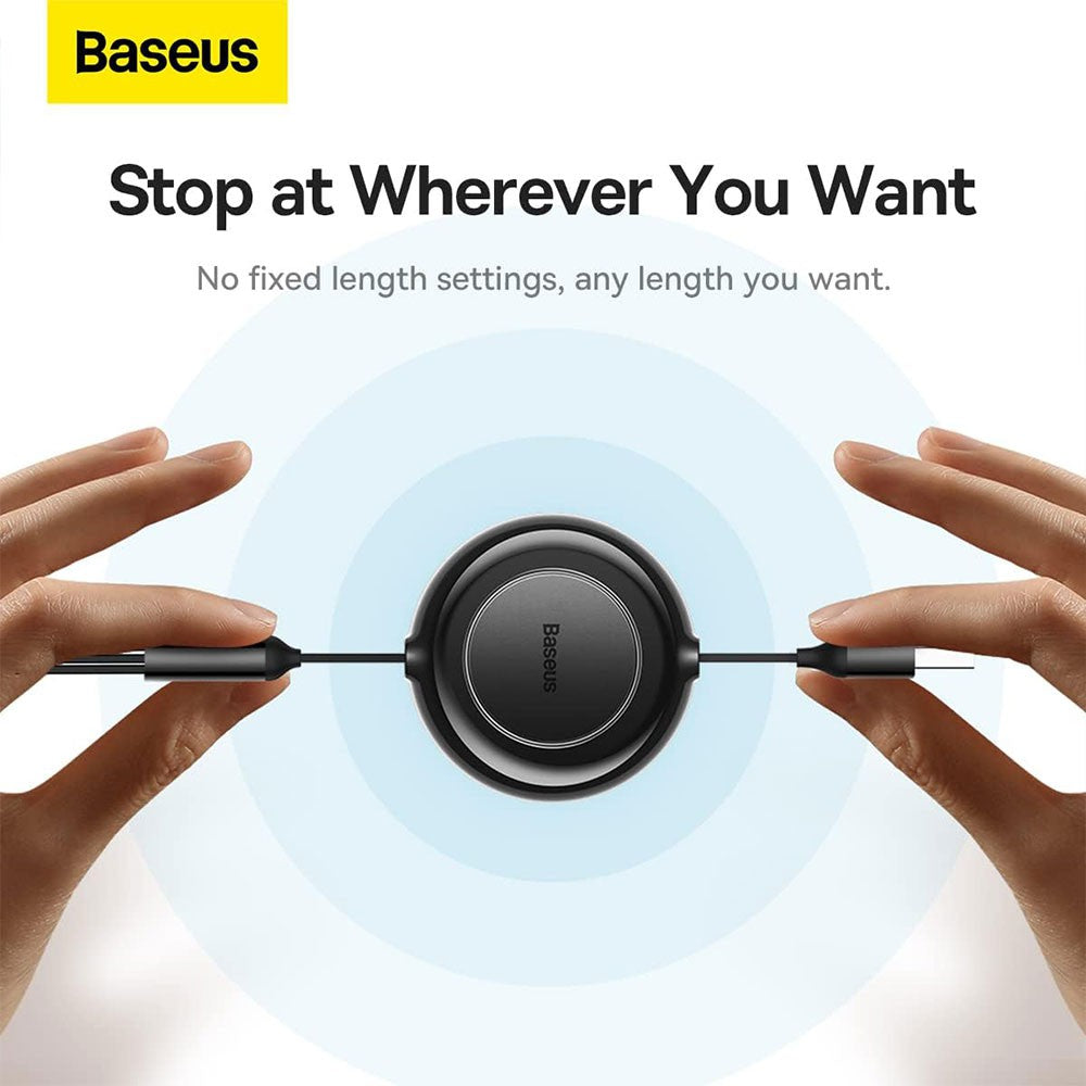 Baseus Bright Mirror 2 Series Retractable 3-in-1 Fast Charging Data Cable USB to M+L+C 3.5A 1.1m