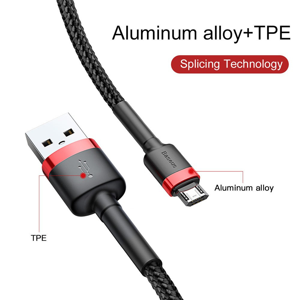 Baseus Cafule Double Side Insertion Micro USB Charging Cable 1.5/2.4A-1/2m