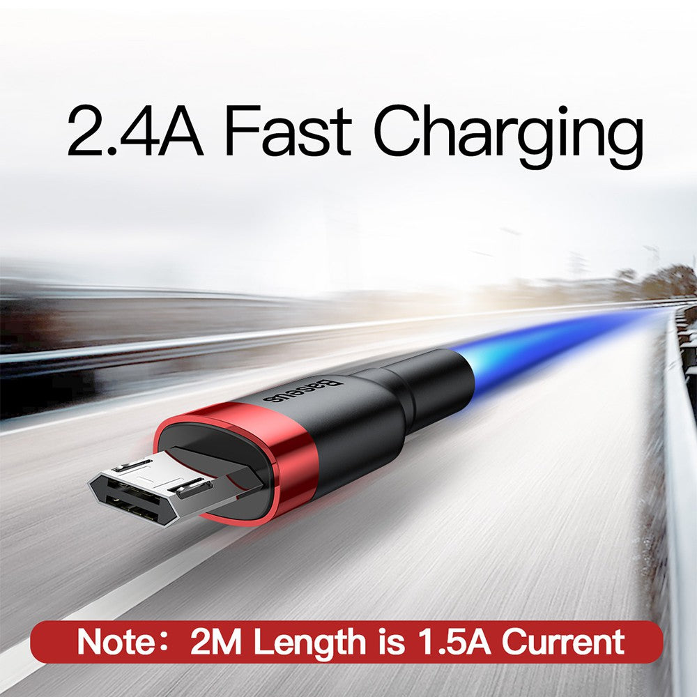 Baseus Cafule Double Side Insertion Micro USB Charging Cable 1.5/2.4A-1/2m