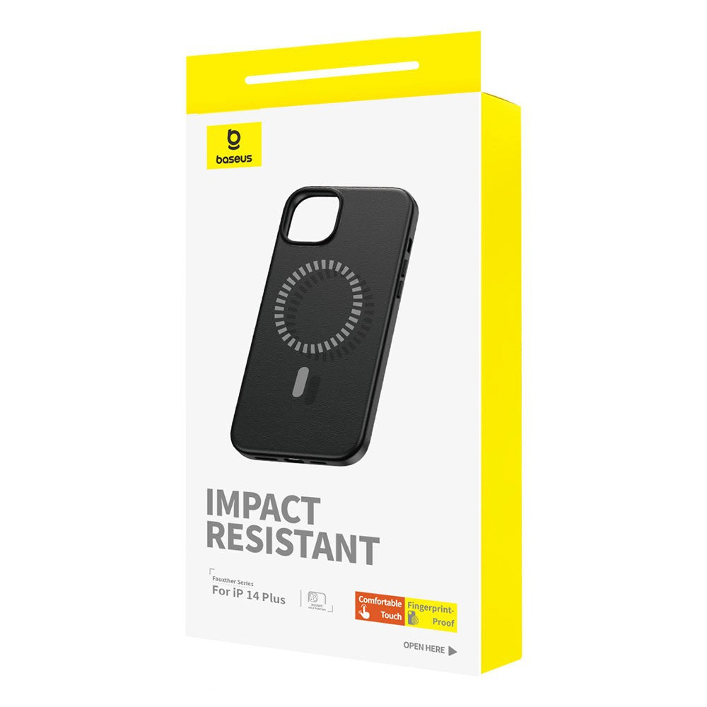 Baseus Fauxther Series Magnetic Phone Case for iPhone 14/14 Pro/14 Plus-14Pro Max Cluster Black