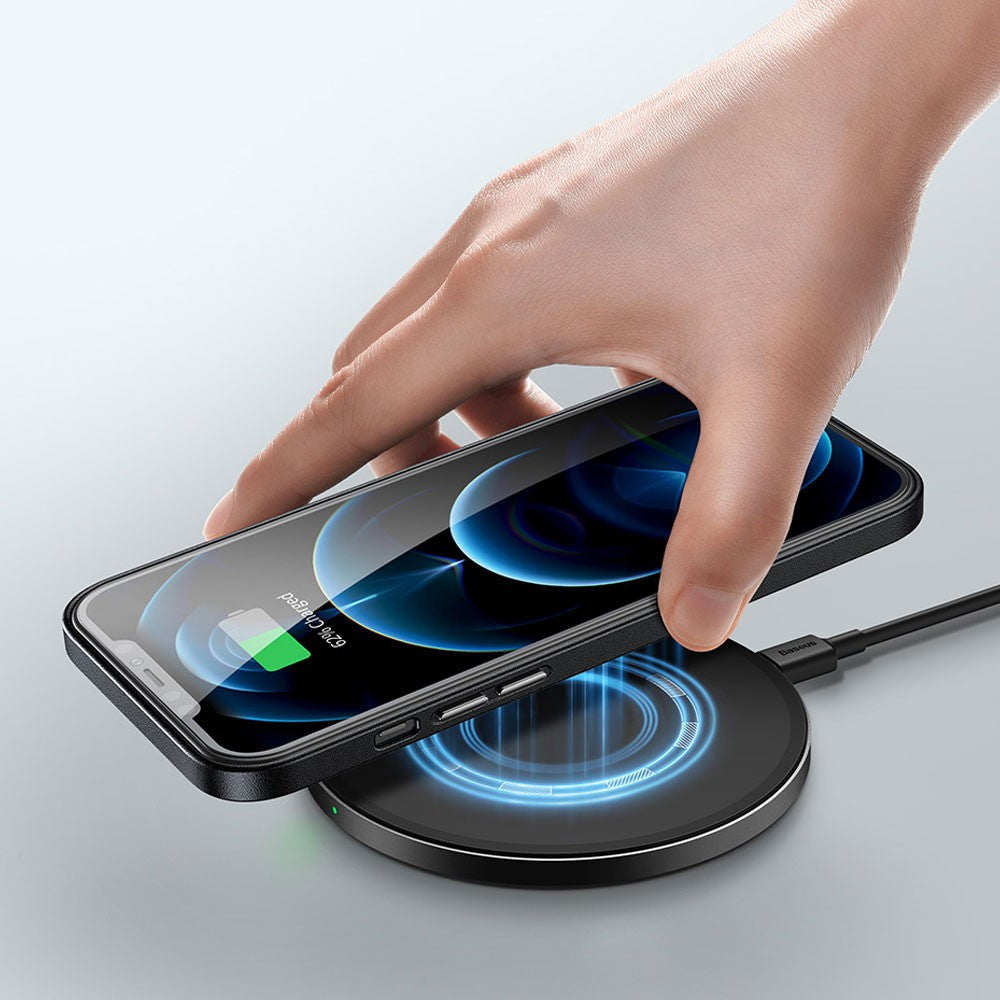 Baseus Fauxther Series Magnetic Phone Case for iPhone 15/15 Pro/15 Plus/15Pro Max-Cluster Black