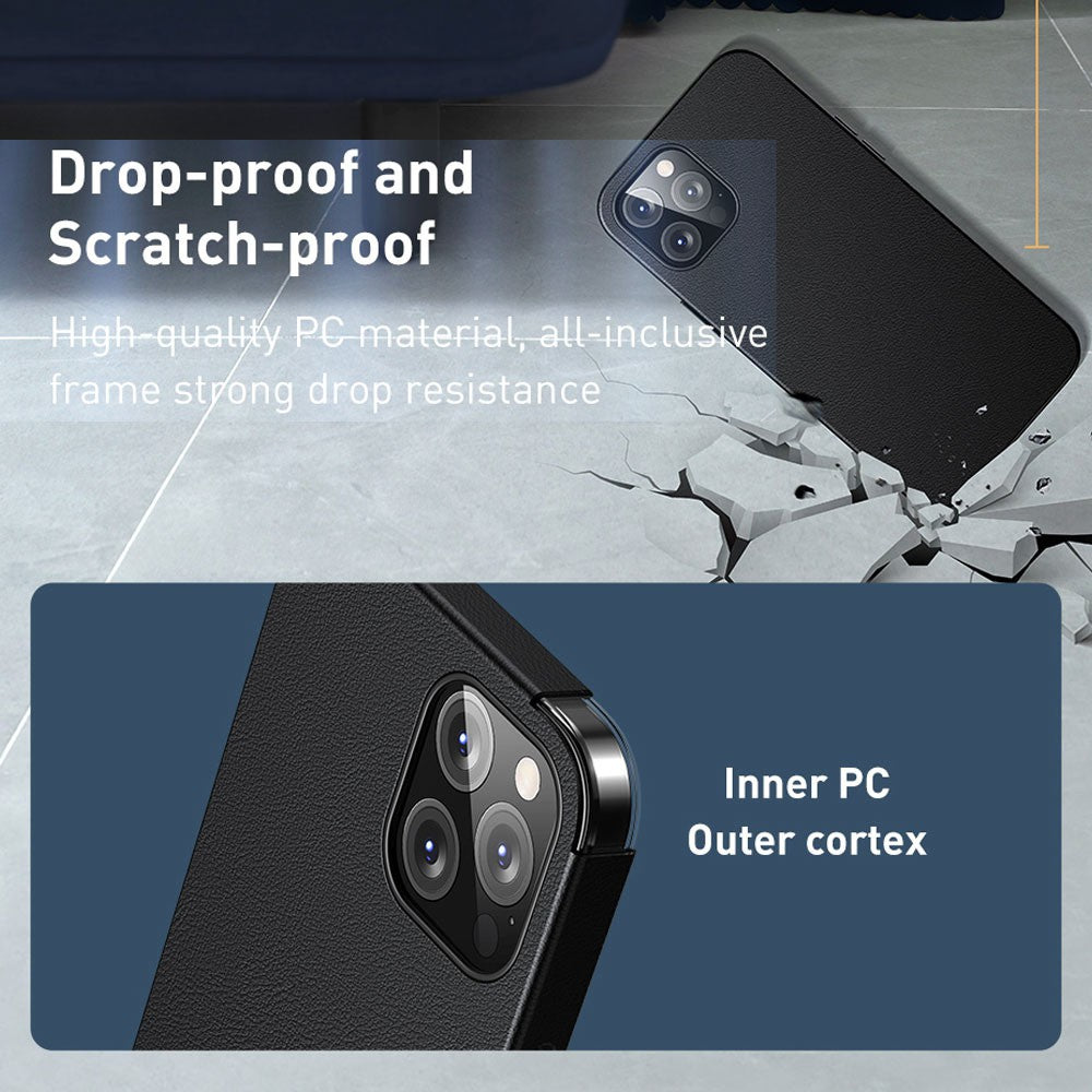 Baseus Fauxther Series Magnetic Phone Case for iPhone 15/15 Pro/15 Plus/15Pro Max-Cluster Black
