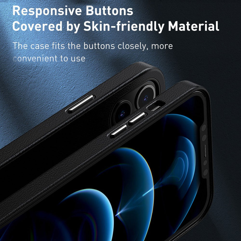 Baseus Fauxther Series Magnetic Phone Case for iPhone 15/15 Pro/15 Plus/15Pro Max-Cluster Black