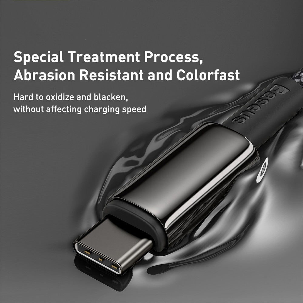 Baseus Tungsten Gold Fast Charging Data Cable Type-C to Type-C 100W 1/2M Compatible for iPhone 15 Series