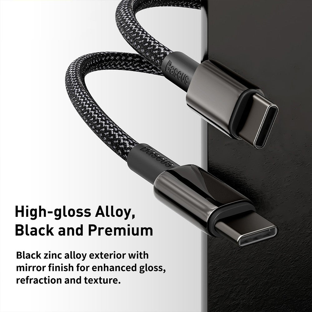 Baseus Tungsten Gold Fast Charging Data Cable Type-C to Type-C 100W 1/2M Compatible for iPhone 15 Series
