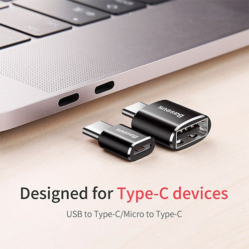 Baseus Mini USB Female to Type-C Male Adapter Converter Black