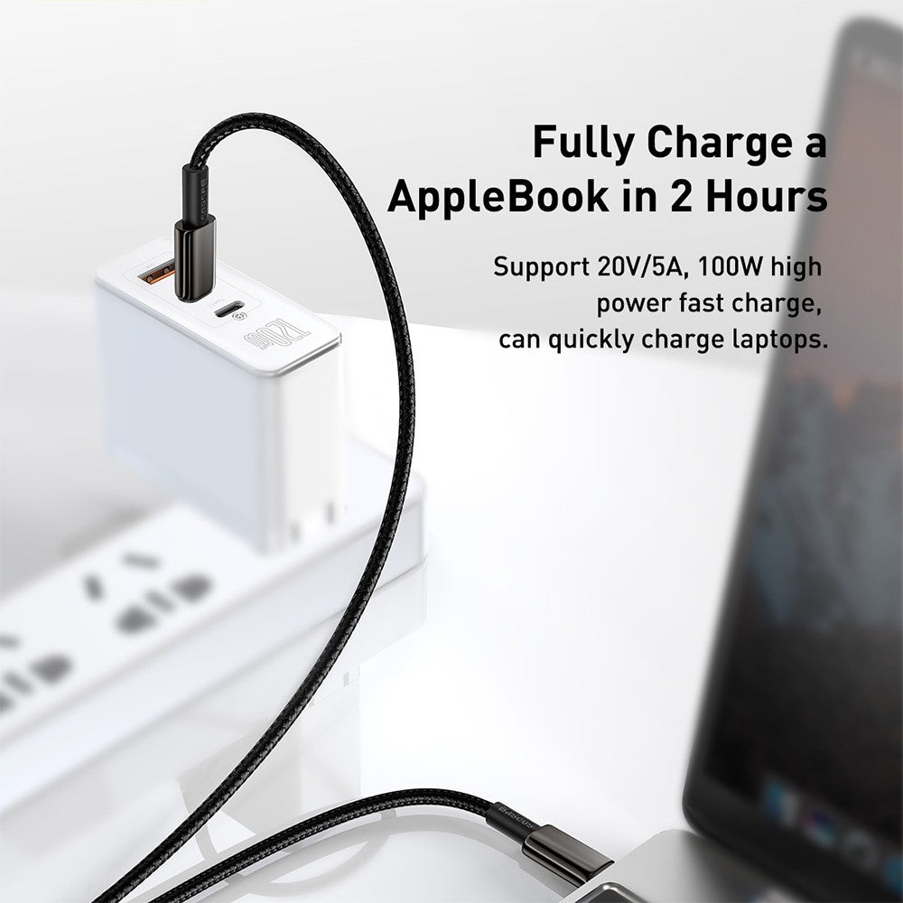 Baseus Tungsten Gold Fast Charging Data Cable Type-C to Type-C 100W 1/2M Compatible for iPhone 15 Series