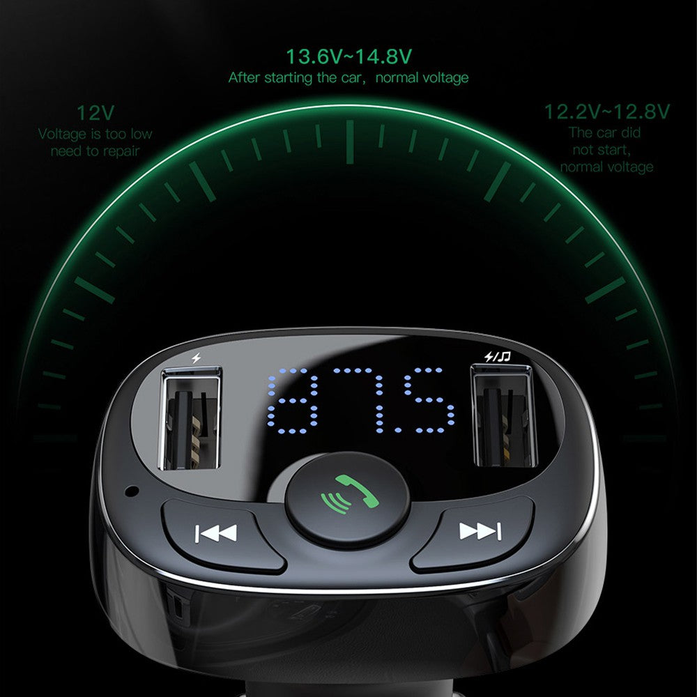 Baseus T Typed S-09A Bluetooth MP3 Car Charger (Standard edition)-Black