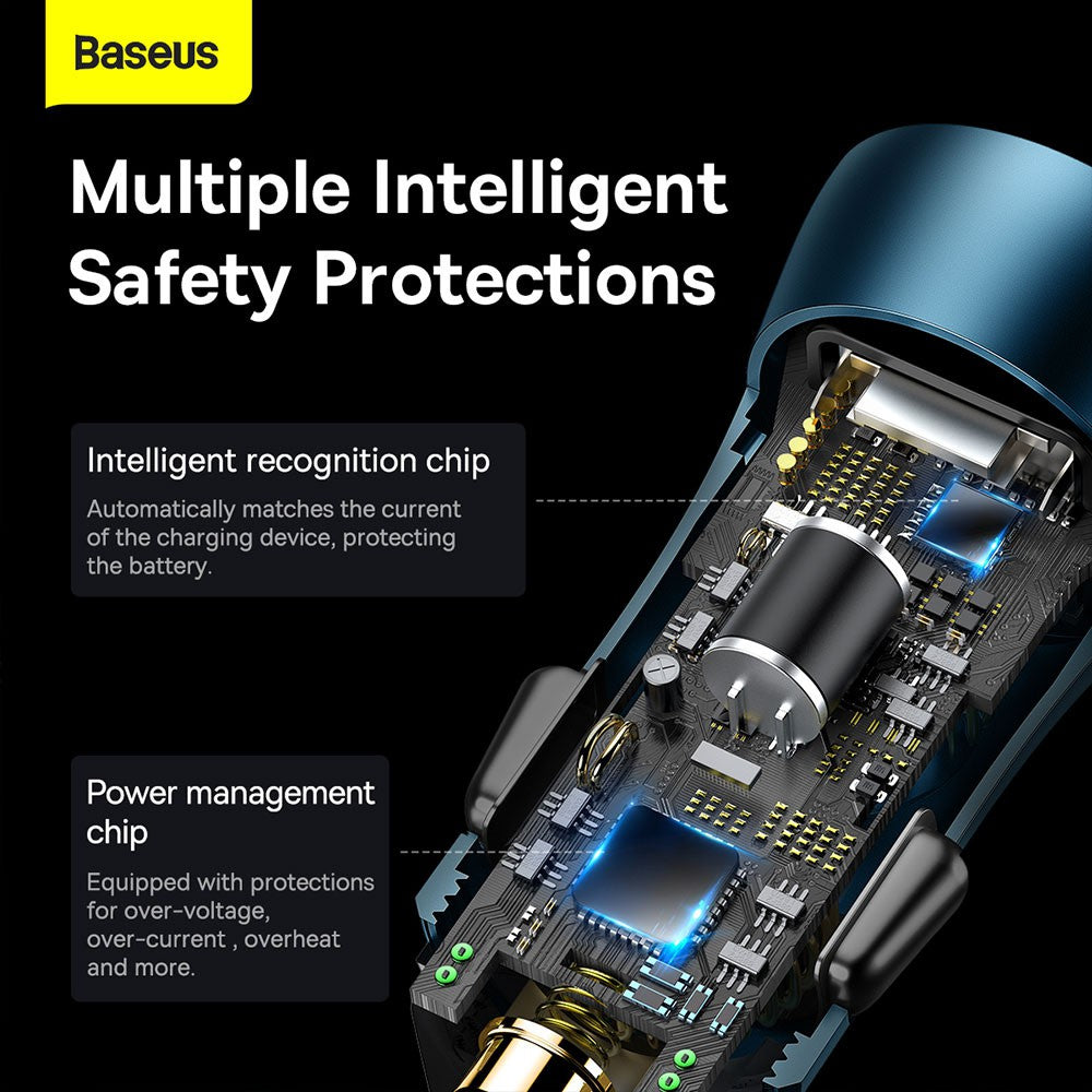 Baseus Car Charger Golgen Contactor Max-USB+Type U+C 60W