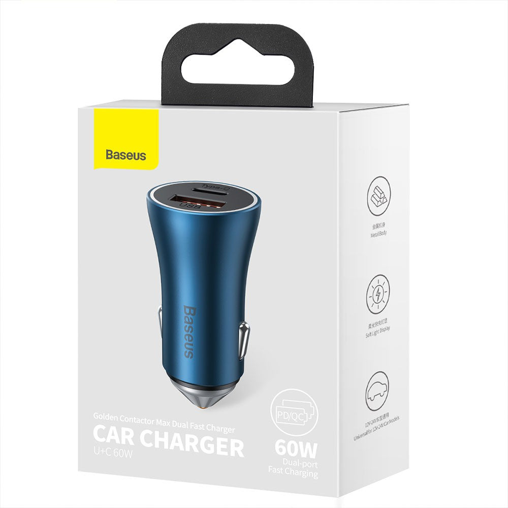 Baseus Car Charger Golgen Contactor Max-USB+Type U+C 60W