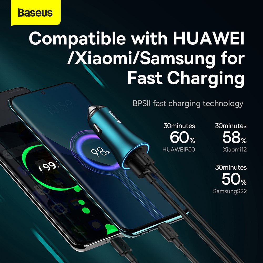 Baseus Car Charger Golgen Contactor Max-USB+Type U+C 60W