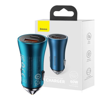 Baseus Car Charger Golgen Contactor Max-USB+Type U+C 60W