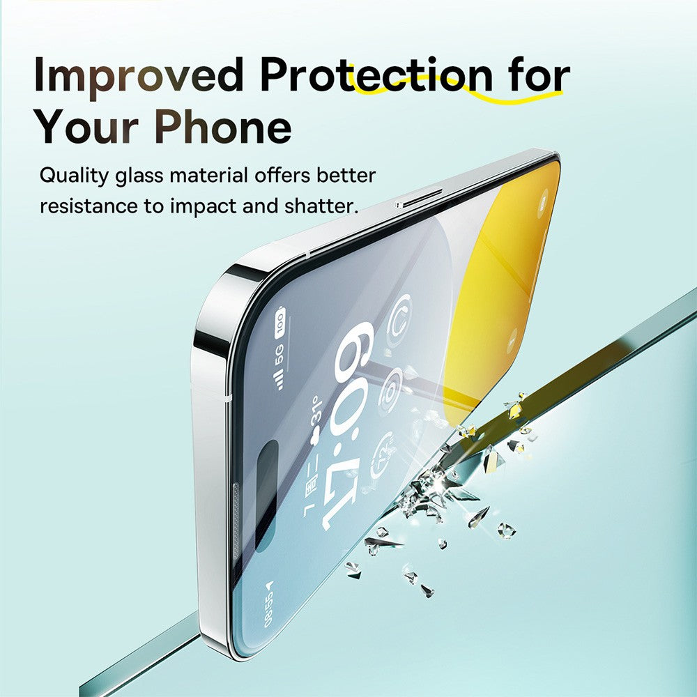Baseus Sapphire Series HD Tempered Glass Screen Protector (with Dust Filter) for iPhone 15/15 Pro/15 Plus/15Pro Max
