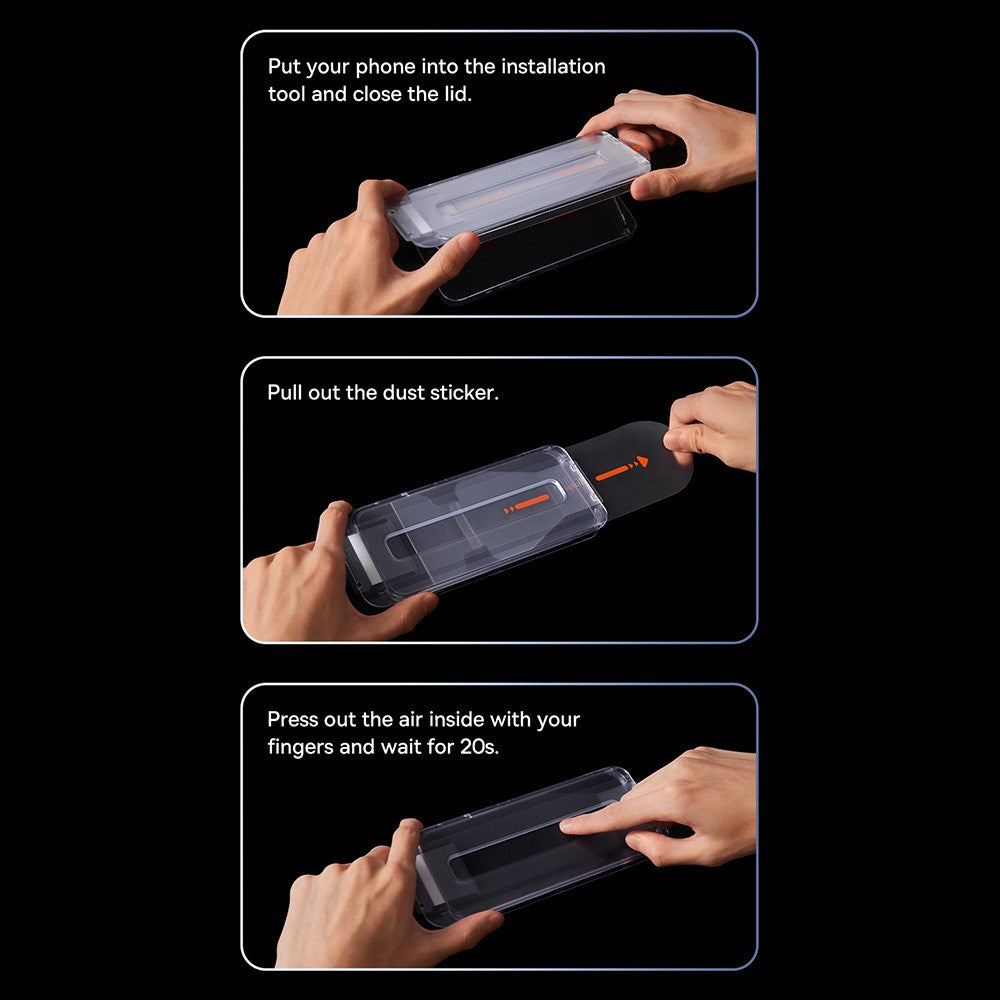 Baseus Sapphire Series Privacy Protection Tempered Glass Screen Protector (with Dust Filter) for iPhone 15/15 Pro/15 Plus/15Pro Max