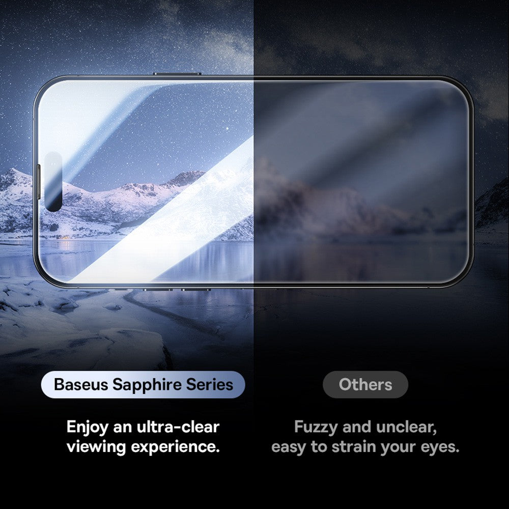 Baseus Sapphire Series Privacy Protection Tempered Glass Screen Protector (with Dust Filter) for iPhone 15/15 Pro/15 Plus/15Pro Max