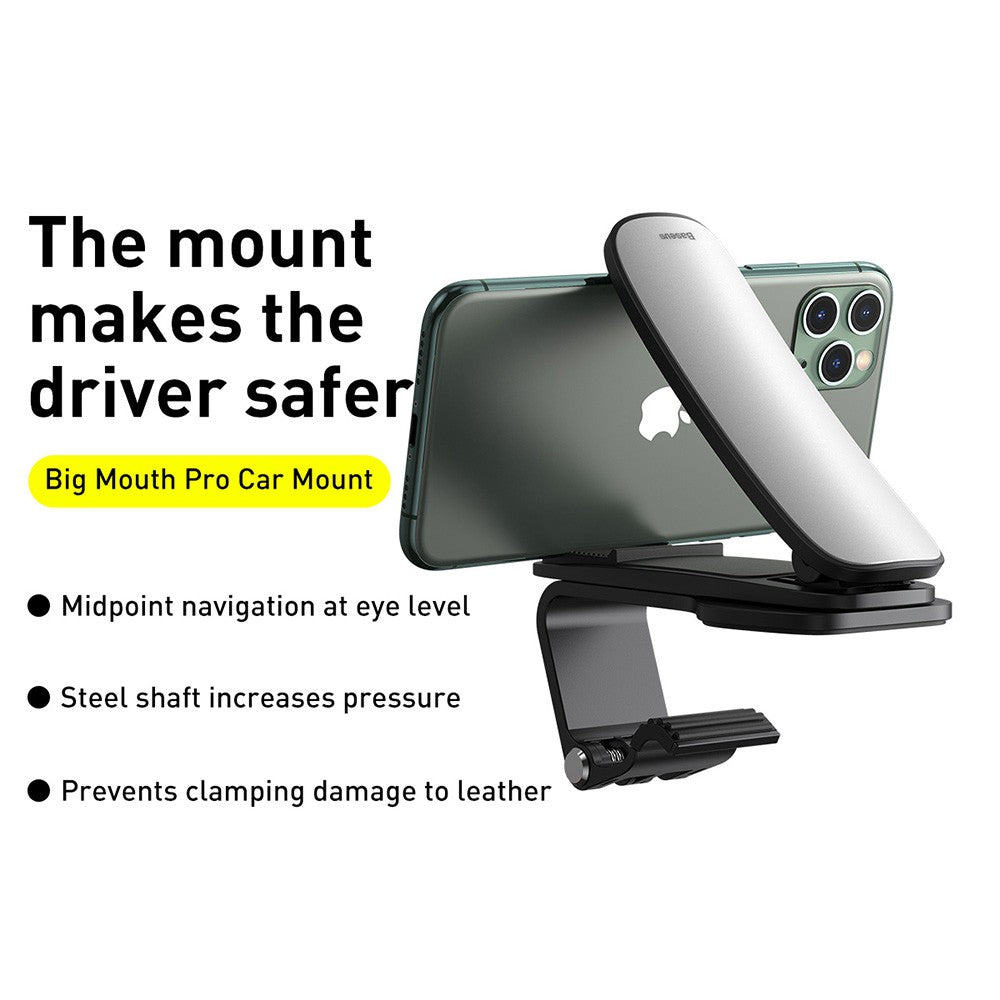 Baseus Big Mouth Pro Bracket Vehicle Mount Clip for Dashboard-Silver