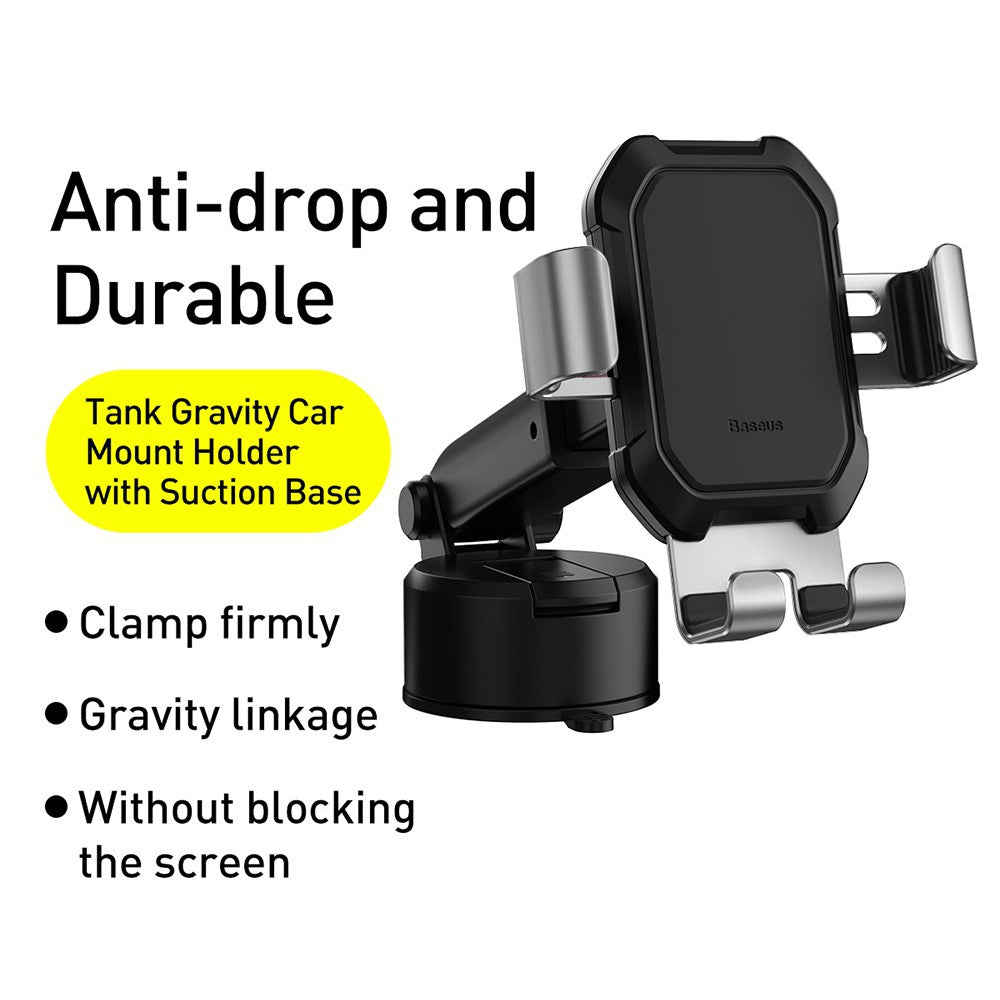 Baseus Tank Gravity Car mount Holder with Suction Base-Black