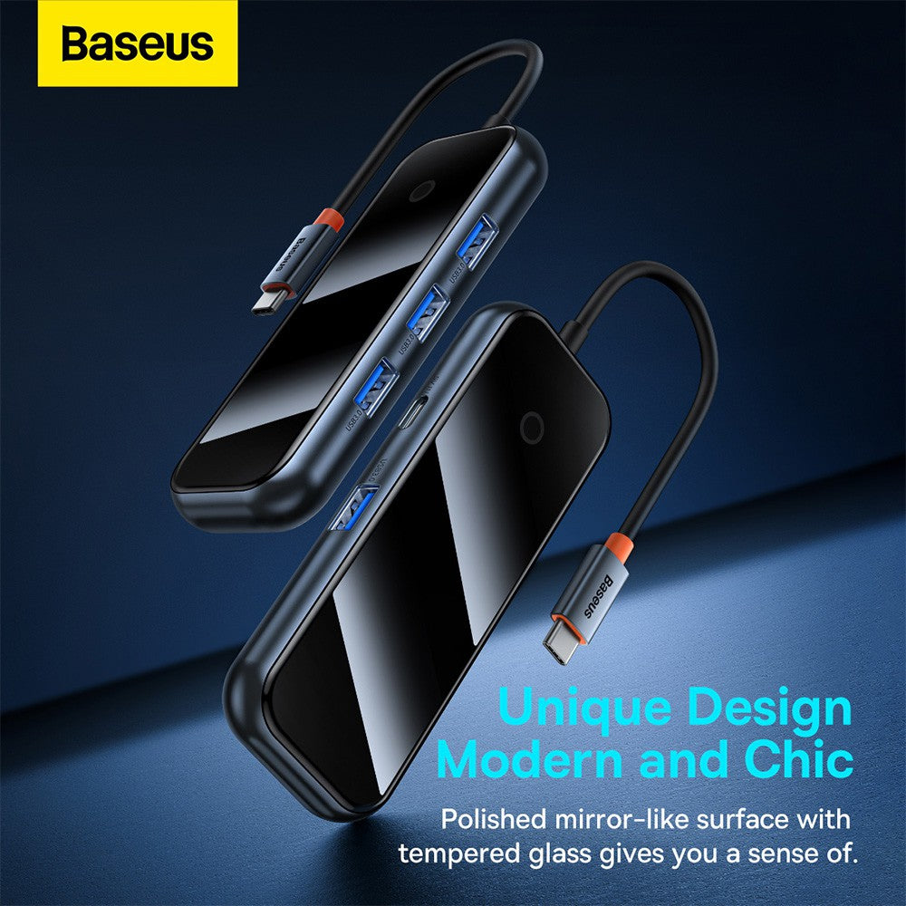 Baseus AcmeJoy 4-Port Type-C HUB Adapter (Type-C to USB3.0*4)-Dark Gray