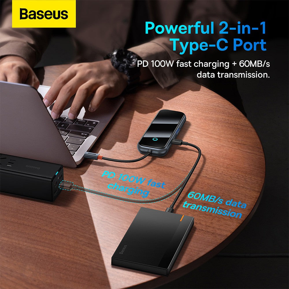 Baseus AcmeJoy 4-Port Type-C HUB Adapter (Type-C to USB3.0*4)-Dark Gray