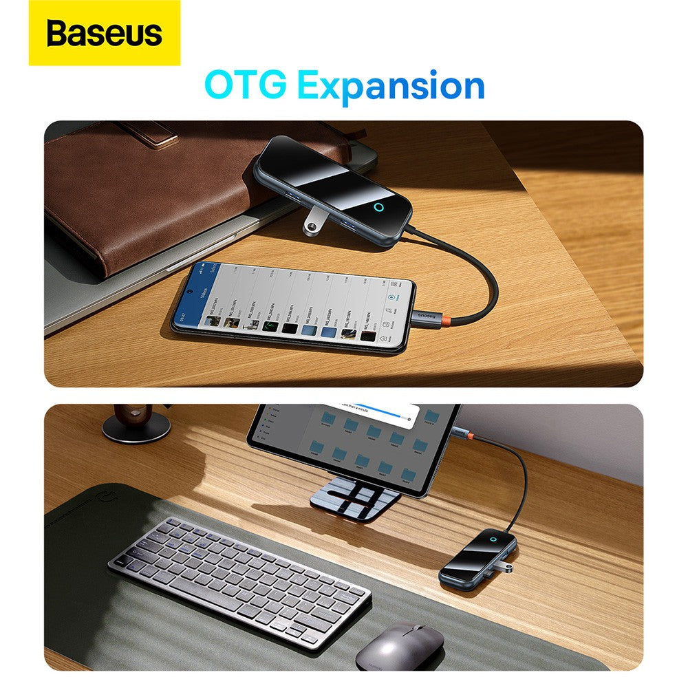 Baseus AcmeJoy 4-Port Type-C HUB Adapter (Type-C to USB3.0*4)-Dark Gray