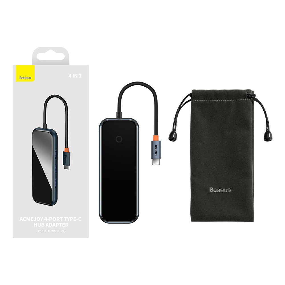 Baseus AcmeJoy 4-Port Type-C HUB Adapter (Type-C to USB3.0*4)-Dark Gray