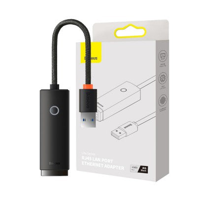 Baseus Lite Series Ethernet Adapter USB-A to RJ45 LAN Port 100Mbps-Black