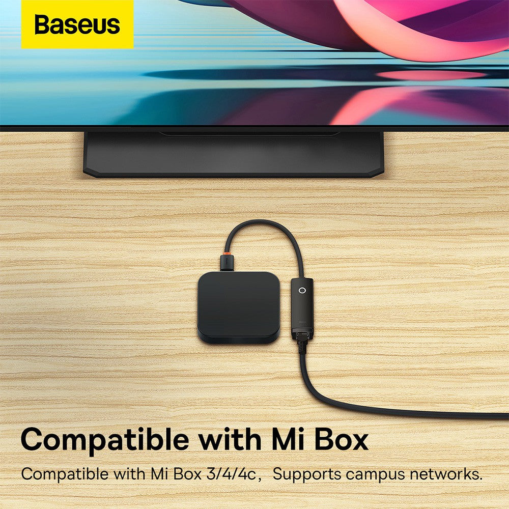 Baseus Lite Series Ethernet Adapter Type-C to RJ45 LAN Port 100/1000Mbps-Black