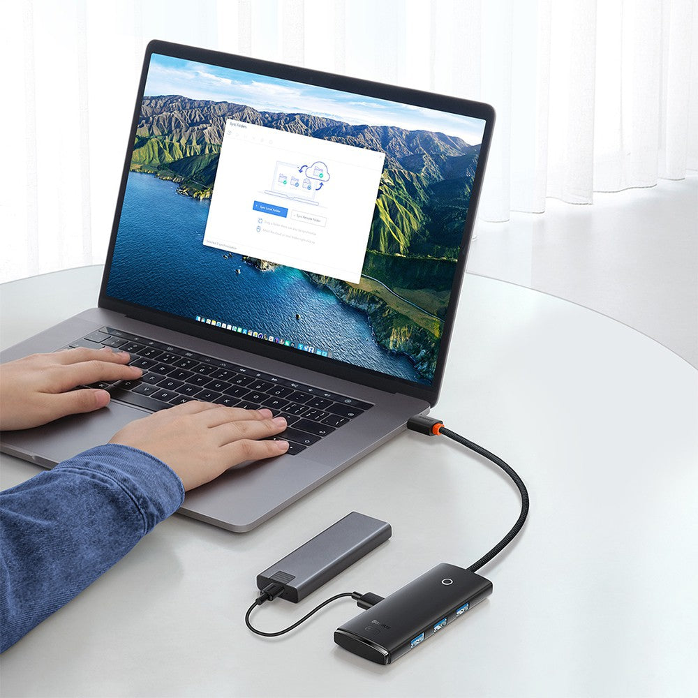 Baseus Lite Series 4-Port Type-C HUB Adapter (Type-C to USB 3.0*4 ) 25cm/1m-Black