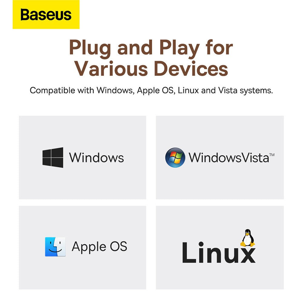 Baseus PioneerJoy 4-Port Type-C HUB Adapter (Type-C to USB3.0*4)-Gray