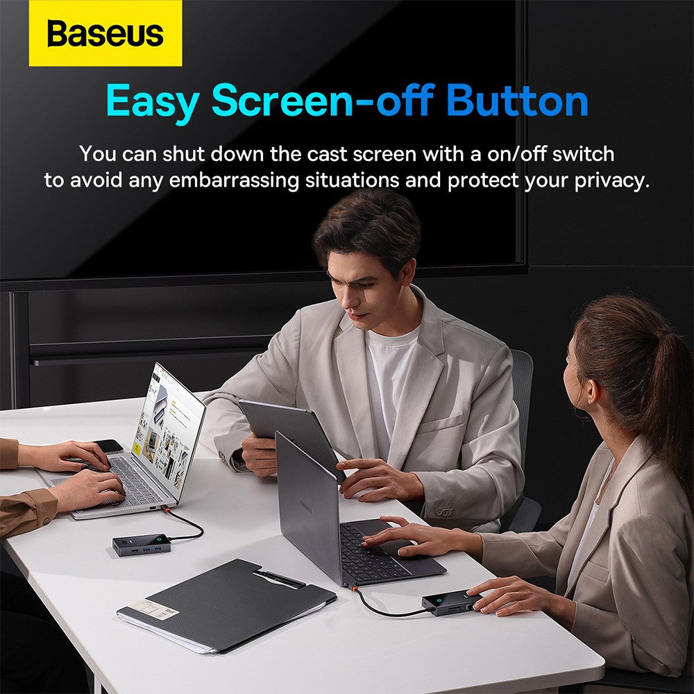 Baseus PioneerJoy 8-Port Type-C HUB Adapter (Type-C to HDMI4K@60Hz*1+USB3.0*2+USB2.0*1+PD*1+RJ45*1+SD/TF*1)-Gray