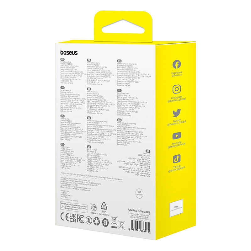 Baseus Qpow2 Dual-Cable Digital Display Fast Charge Power Bank 10000mAh 22.5W