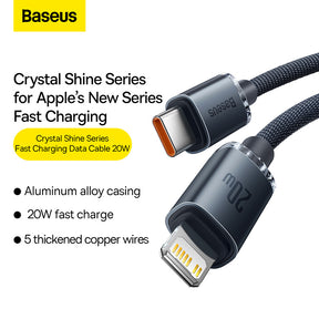 Baseus Crystal Shine Fast Charging Cable Type-C to iP 20W