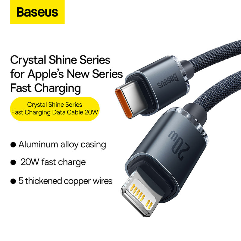 Baseus Crystal Shine Fast Charging Cable Type-C to iP 20W