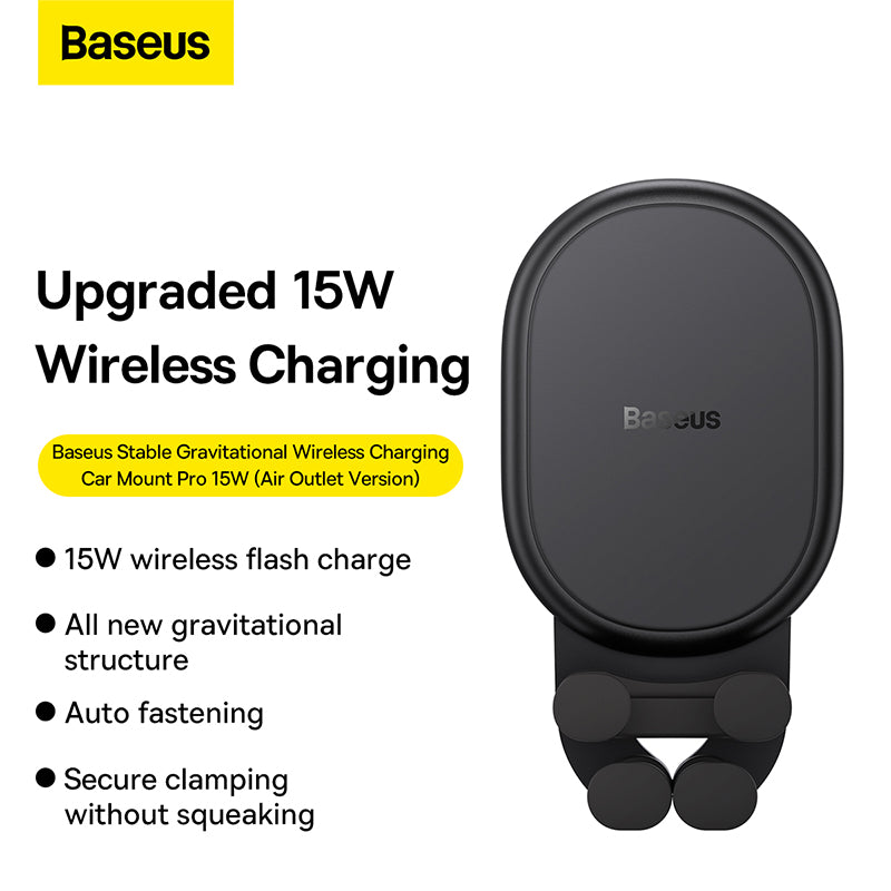 Baseus Stable Gravitational Wireless Charging Car Mount Pro 15W (Air Outlet Version)