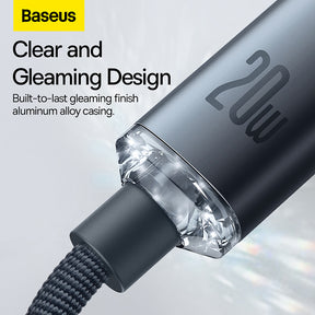 Baseus Crystal Shine Fast Charging Cable Type-C to iP 20W