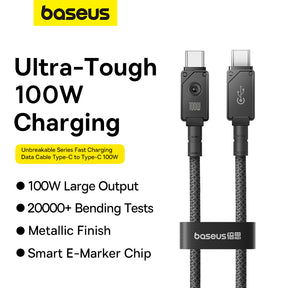 Baseus Unbreakable Series Fast Charging Data Cable Type-C to Type-C 100W