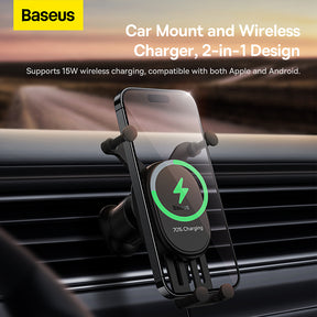 Baseus Stable Gravitational Wireless Charging Car Mount Pro 15W (Air Outlet Version)