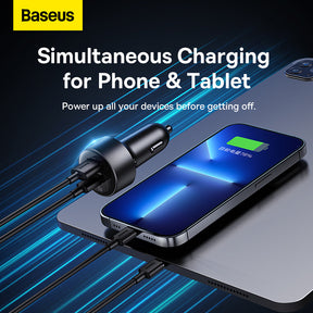 Baseus High Efficiency Pro 1-for-2 Car Cigarette Lighter 30W