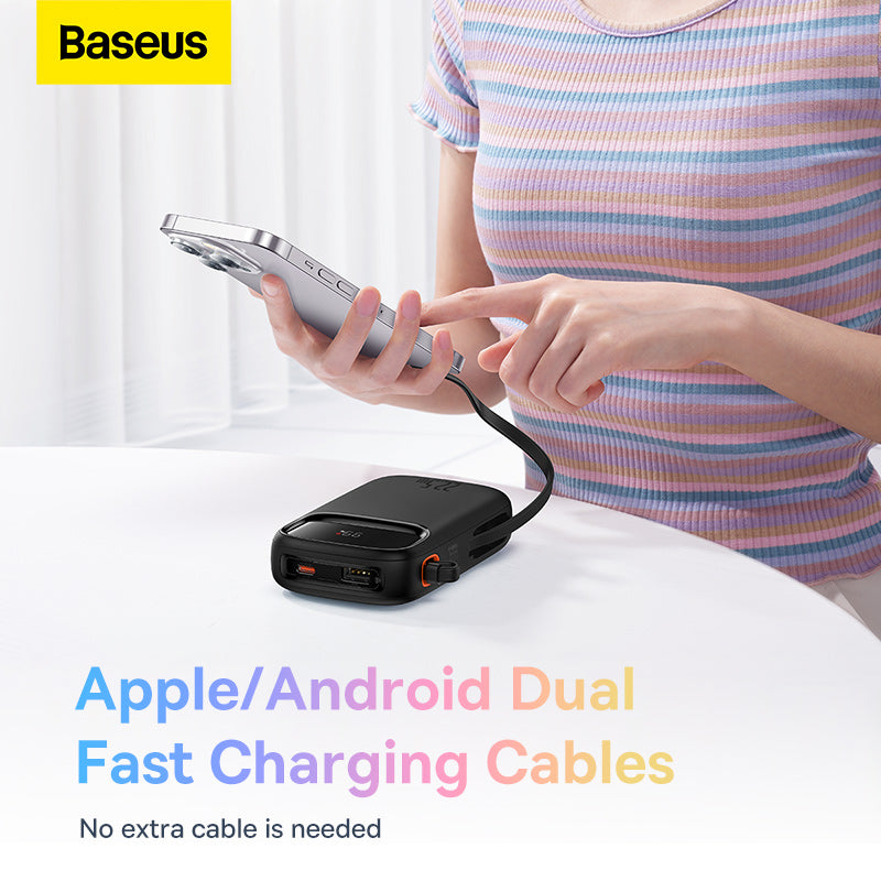 Baseus Qpow2 Dual-Cable Digital Display Fast Charge Power Bank 20000mAh 22.5W