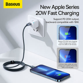 Baseus Crystal Shine Fast Charging Cable Type-C to iP 20W