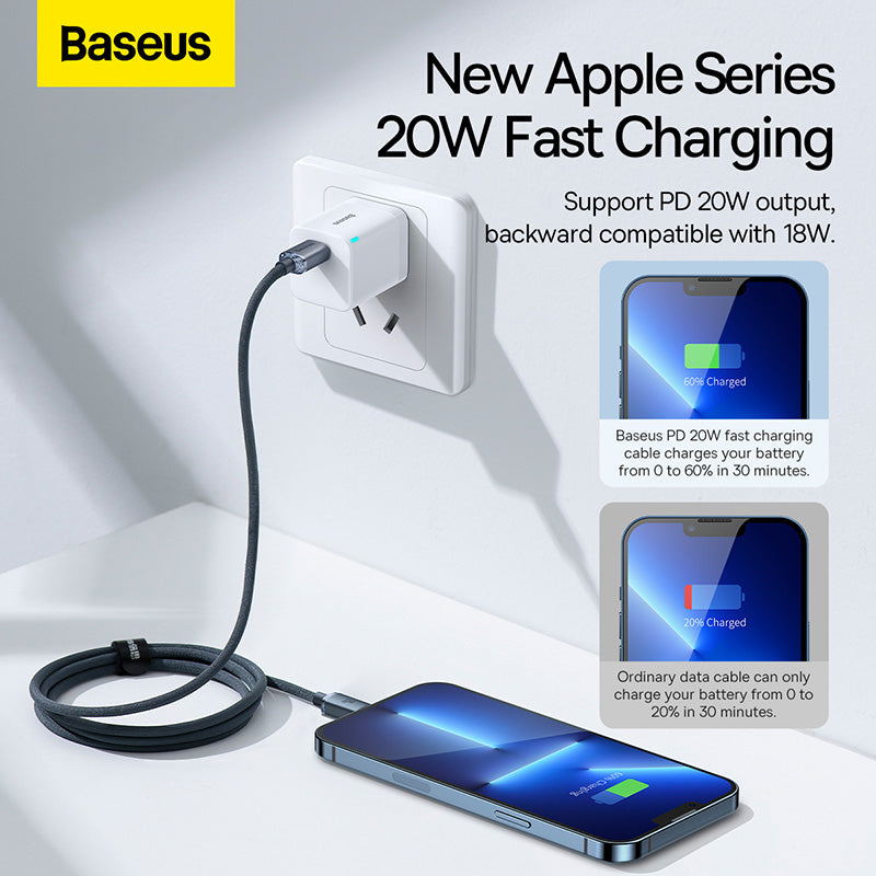 Baseus Crystal Shine Fast Charging Cable Type-C to iP 20W
