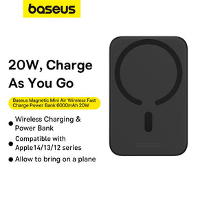 Baseus Magnetic Mini Air Wireless Fast Charge Power Bank 6000mAh 20W