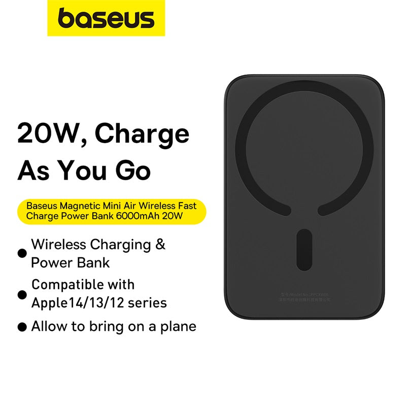 Baseus Magnetic Mini Air Wireless Fast Charge Power Bank 6000mAh 20W