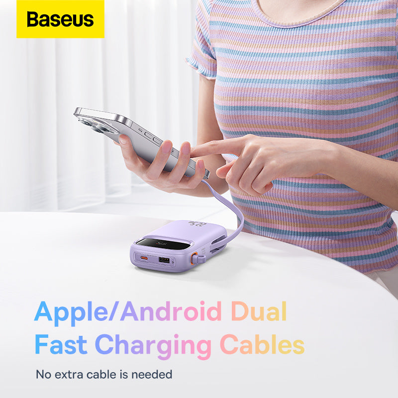 Baseus Qpow2 Dual-Cable Digital Display Fast Charge Power Bank 10000mAh 22.5W