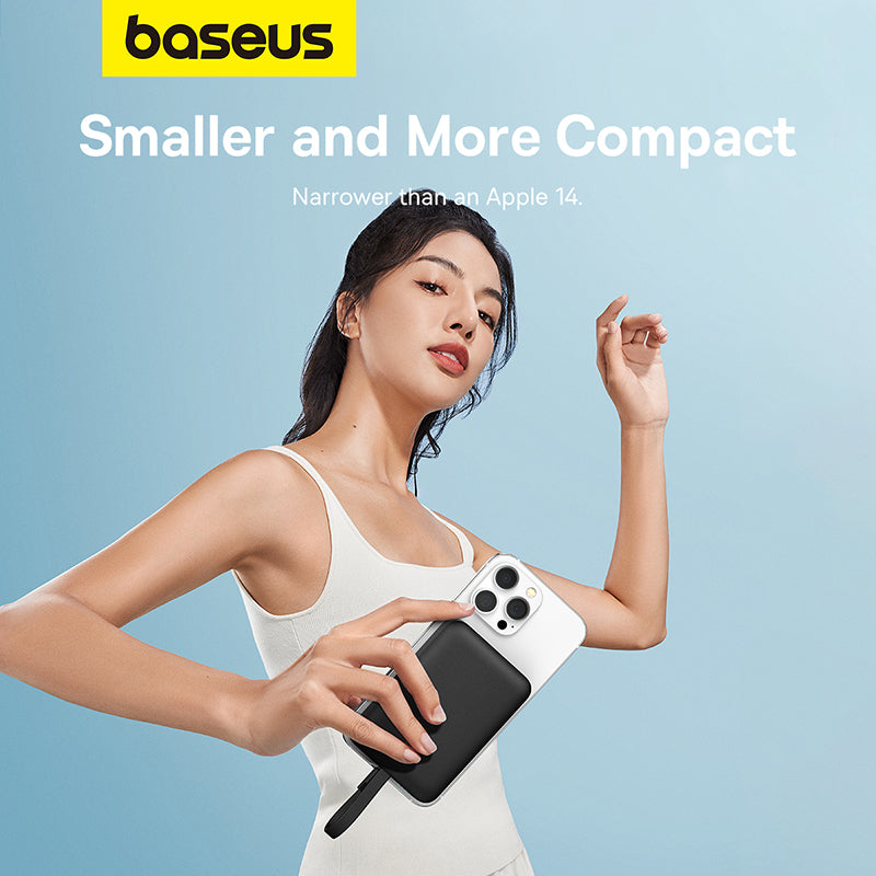 Baseus Magnetic Mini Power Bank 10000mAh 20W with Built-in Lighting Cable
