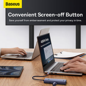 OS-Baseus UltraJoy Series 7-Port HUB Docking Station Space Grey Type-C to HDMI4K@60Hz*1+USB3.0*2+PD*1+RJ45*1+SD/TF3.0*1