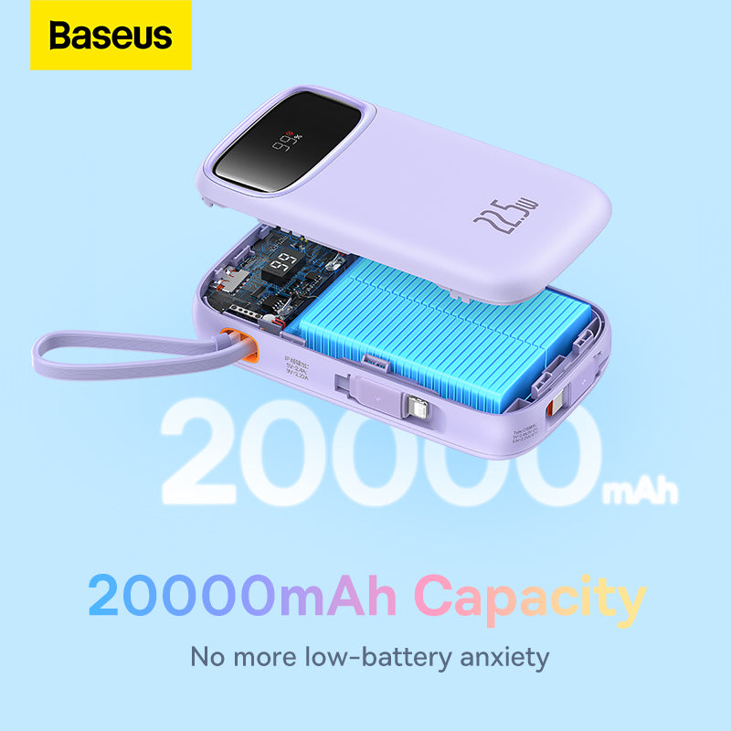 Baseus Qpow2 Dual-Cable Digital Display Fast Charge Power Bank 10000mAh 22.5W