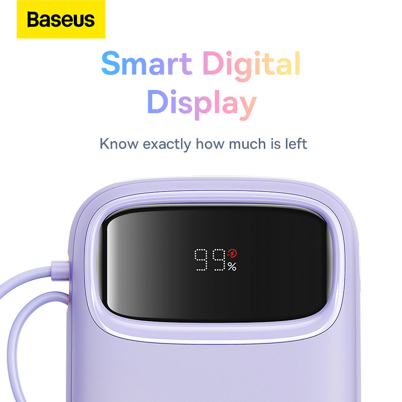 Baseus Qpow2 Dual-Cable Digital Display Fast Charge Power Bank 10000mAh 22.5W