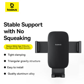 Baseus Metal Age 3 Gravity Car Mount (Air Vent Version)  NEW