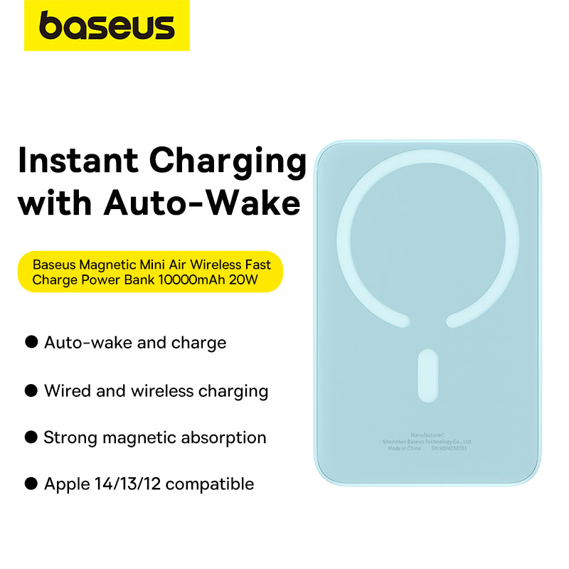 Baseus Magnetic Mini Air  Wireless Fast Charge Power Bank 10000mAh 20W